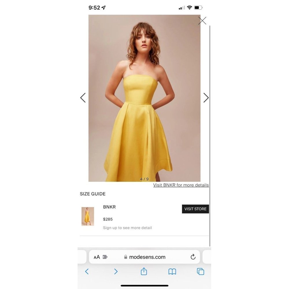 C/MEO Collective Marigold Yellow Making Waves Strapless Fit & Flare Midi Dress